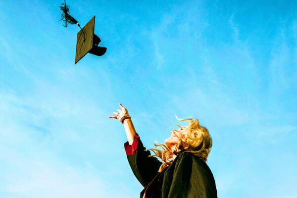 A college graduate celebrating